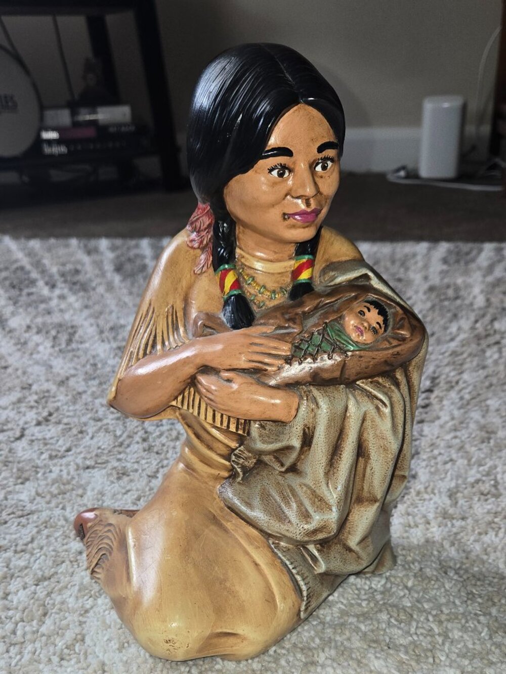 Native American Mother Holding Child Byron Molds 1979